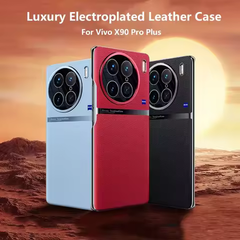 Luxury Phone Case For Vivo X90 Pro Plus Case Stylish Electroplate PU Leather Cover For Vivo X90 X90P