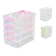 Allinit Stack Carry Storage Box  Transparent PP Space Saving Stackable Container with Lid for Home O