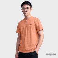 GALLOP : เสื้อยืดคอกระดุม T-SHIRT (Henley neck) รุ่น GT9151 สี Hot Orange - ส้ม / ราคาปรกติ 990.-