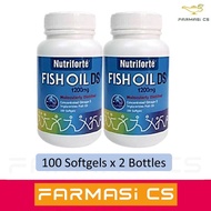 NUTRIFORTE Fish Oil DS (Double Strength) 1200mg 100 softgels x 2 Bottles (TWIN) EXP:03/2026