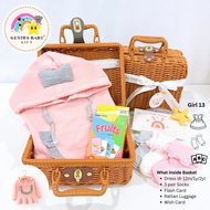 [ Genius Baby House ] Signature Genius Baby Newborn Clothes Bamboo Basket Gift Bundle Set G4047