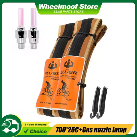 700C Road Bike Tire Combination with LED Luminous Bicycle Valve Cap Lights Perfectly with 700x25c Ro