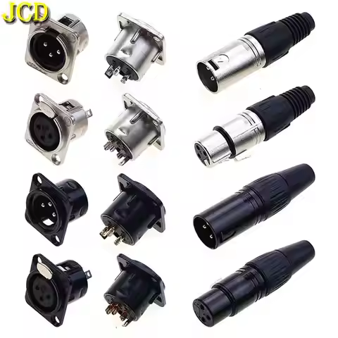 JCD XLR 3pin Male Female Panel Audio Microphone Mixer Plug Jack Connector YS145 YS146 Male Female 3 