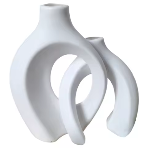 【RECOMMEND】Vase Set Of 2 Nordic For Modern Plastic Hollow Flower Vases, Imitation Design For Modern 