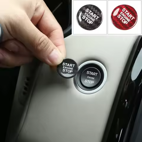 Car Carbon Fiber Engine Start Stop Switch Button Cover For Land Rover Discovery Sport Discovery 5 Ra