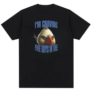 Funny Angry Bird Meme Craving Five Guys Pattern Men's Retro 100% Cotton Oversized T-shirt