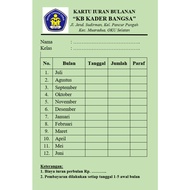 Custom Monthly Infaq & Iuran Cards | RT RW SPP Electric Water Trash Can – Printing99 A7 Paper