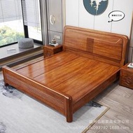 金花梨木實木床簡約臥室1.8m雙人床菠蘿格仿古1.5m中式紅木床