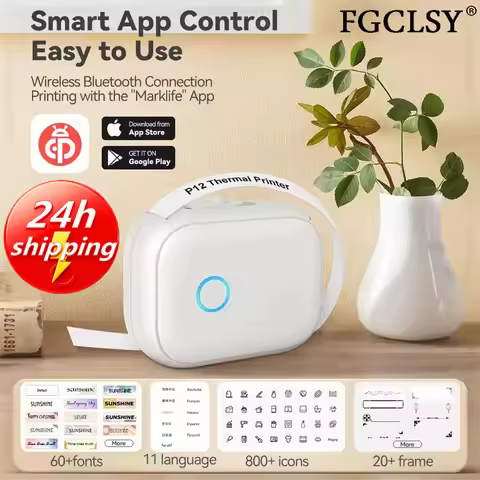 Portable Mini Printer Marklife P12 Thermal Printer Adhesive Sticker Labeling Machine P12 Label Maker