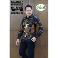KEMEJA KATUN Dragon arjun ori solo Long Sleeve batik Shirt Cotton by batik asmara