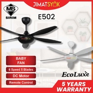 ​​​​​​​[SIRIM WARRANTY] ECOLUXE Baby Fan E502 42inch 5 Blades 6 Speed Reverse Remote Control DC Motor Ceiling Fan Kipas Siling