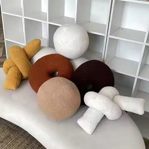 1pc solid color Knot Pillow,Long Shaped Soft Knot Plush Pillow,Home Decoration Throw Pillow for Sofa