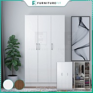 [15MM THICKNESS WOOD] FurnitureFit 3-DOOR WARDROBE / ALMARI BAJU 3 PINTU / WHITE WARDROBE / ALMARI B