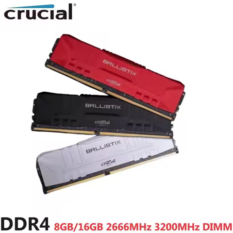 Crucial Ballistix Desktop Ram Memory XMP Overclocking DDR4 8GB 16GB 2666MHz 3200MHz Unbuffered DIMM 