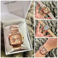 Nine West Rectangle Leather Watch for Women