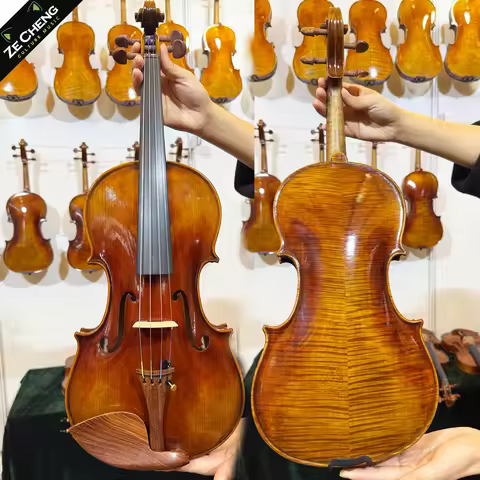 Handmade Violin 4/4 Replica of the 1715 Stradivarius Violin, Hand-Painted, Spruce Top