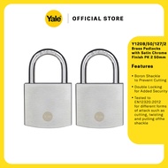 Yale Y120B 50mm Outdoor Boron Brass Padlock with Chrome Finish Y120B/50/127/2 - 2 pcs Pack