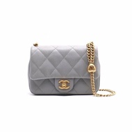 CHANEL 愛心調節釦口蓋包 20 - 灰金