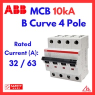 ABB MCB 10kA B Curve 4Pole (32A / 63A) Miniature Circuit Breaker