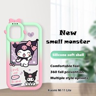 (Monster Case) For Xiaomi Mi 11 Lite 5G NE 13T Pro Casing Cute Kuromi Monster Lens Hp handphone Silicone Softcase