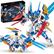 Pterodactyl Robot 2 in 1 Building Toy Sets, Dinosaurs Mech Transforming Building Block Model, Mecha 