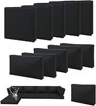 Aoxun 11pcs Patio Cushion Covers Replacement, Waterproof Outdoor Furniture Cushion Covers with Zippe
