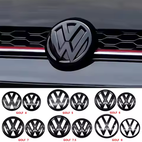Gloss Black Hollow Overlay Emblem For Volks Golf MK4 MK5 MK6 MK7 MK7.5 MK8 Non-Radar Front Grill Rea