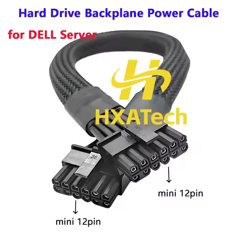 HXATech- High Quality mini 12Pin to mini 12Pin Hard Drive Backplane Power Cable for Dell Server