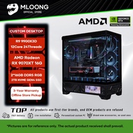 MLOONG Custom Deep Learning/Pro Design/Gaming Desktop PC | R9 9900X3D ASUS RX 9070XT 16G,32GB DDR5
