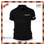 Polo T Shirt Sulam Housekeeping Maid Cleaner Uniform Logo Sulam Embroidery Baju Jahit Event Function