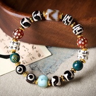 Bracelet Bracelet Bracelet Huya Dzi Jewelry Bottle Dzi Beads Three-Eyed Dzi Beads Antlers Spacer Duo