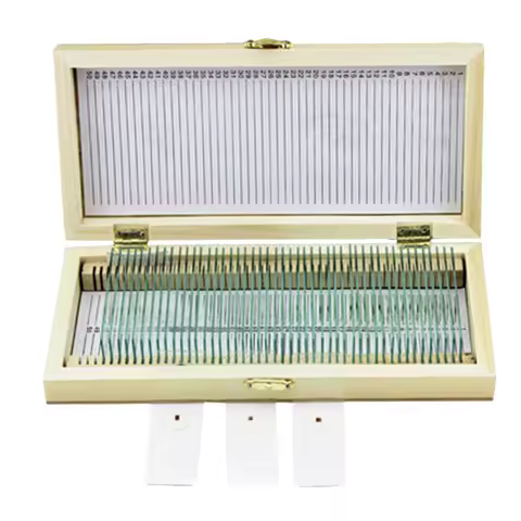 50 Place Microscope Slide Wooden Box Microscope Slide Storage Box With Iron Lock Biological Slices S