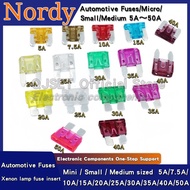 10Pcs QJSET Mini Small Medium Fuse 32V 5A 7.5A 10A 15A 20A 25A 30A 35A 40A 50A Medium/Mini Plug-In S