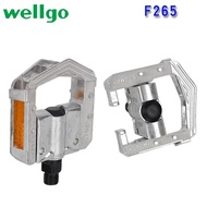 WELLGO F265 Bike Pedals Foldable Collapsible Pedal DU Bearing With Reflector For Brompton Dahon JAVA Fohon United Trifold Folding Bicycle Pedals