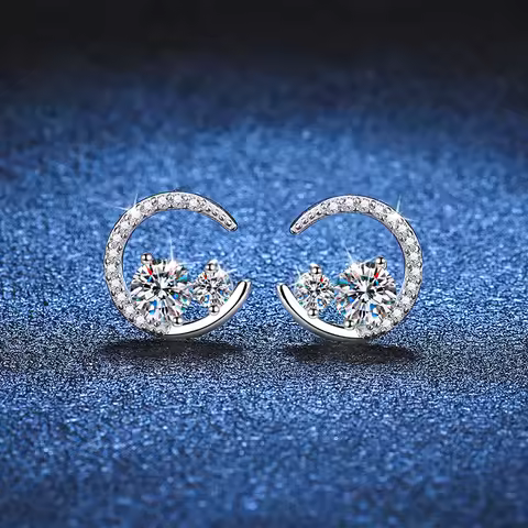 0.8ct D Color Moissanite Earrings for Women Lab Grown Diamond Ear Studs 925 Sterling Silver Fine Jew