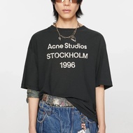 Acne studio1996 Washed Distressed Short Sleeve Printed T-Shirt