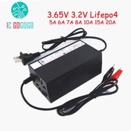 3.65V Charger Lifepo4 แบตเตอรี่ลิเธียมเหล็กฟอสเฟต Curren 5A 6A 7A 8A 10A 15A 20A Fast Charge 3.2V เซ