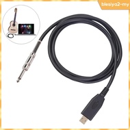[BlesiyaedMY] 2M 6.5ft Guitar Bass 1/4'' 6.35mm to USB Link