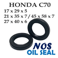 HONDA C70 Oil Seals 17 x 29 x 5 / 21 x 35 x 7 / 45 x 58 x 7 / 27 x 40 x 6 Front Sprocket & Hub & Rea