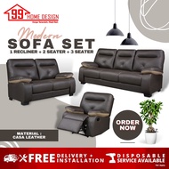 READY STOCK 99 HOME : SF500 - 1S+2S+3S/2S+3S LIVING ROOM FURNITURE SOFA SET COVERED BY CASA LEATHER
