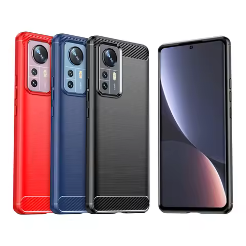 For Xiaomi 12 Pro Case Carbon Fiber Shockproof Soft Silicone Cover for Xiaomi 12 Pro Case For Xiaomi
