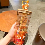 🎀順豐包郵 全新Starbucks星巴克杯子Starbucks星巴克狐貍吸管杯楓葉吸管杯萌兔狐貍秋日落葉雙層玻璃吸管杯