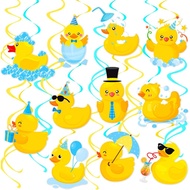 Rubber Duck Hanging Swirls 20Pcs Duck Birthday Party Hanging Decorations Rubber Duck Ceiling Swirls 