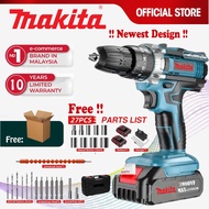 Makita Cordless Impact hammer Drill Bosch Power Drill Screwdriver Drill 3 Mode with Battery+ Plastic box+ Accessories 10 Year Warranty