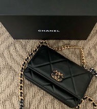 Chanel 19 bag woc wallet on chain black gold 香奈兒黑色金扣 斜孭手拎袋單肩包 全新正版正貨