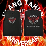 Baju Singlet Wings Double Trouble Album Rock Band Graphic Printed Sleeveless Tee Adult Cotton Wings 