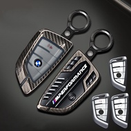 Carbon fiber Zinc alloy+Silicone BMW Remote Car Key Case Cover For BMW 1 2 3 4 5 6 7 Series X1 X3 X4 X5 X6 key Cover Accessories