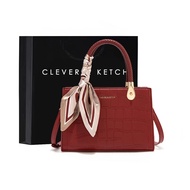 กระเป๋าผู้หญิง Clever&Ketch Wedding Red กระเป๋าสะพายไหล่แบบหนัง PU กระเป๋าสะพายข้างสำหรับงานแต่งงานแ