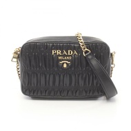 PRADA NAPPA GAUFRE 單肩包 皮革 黑色 二手 女式