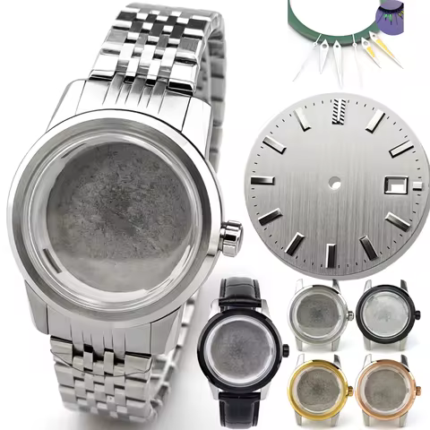 40mm Watch Case Brushed CNC Polished Bezel With Chamfered Edges No logo For Seiko King KSK NH35 Auto